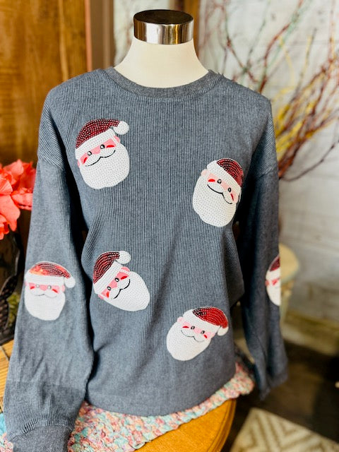 Santa Corded Sweatshirt