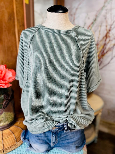 Solid Urban Ribbed Top