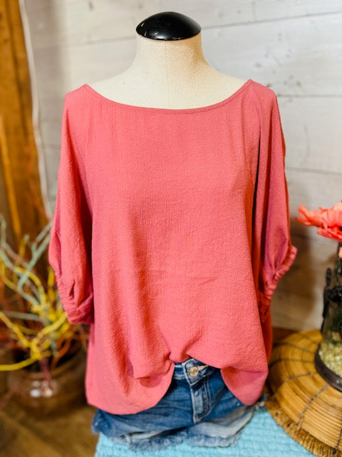 Elastic Sleeve Blouse