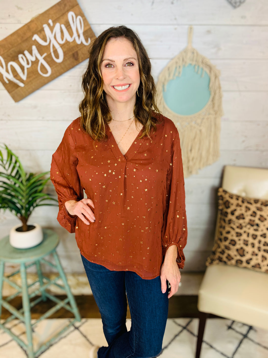 Bronze Star LS Blouse